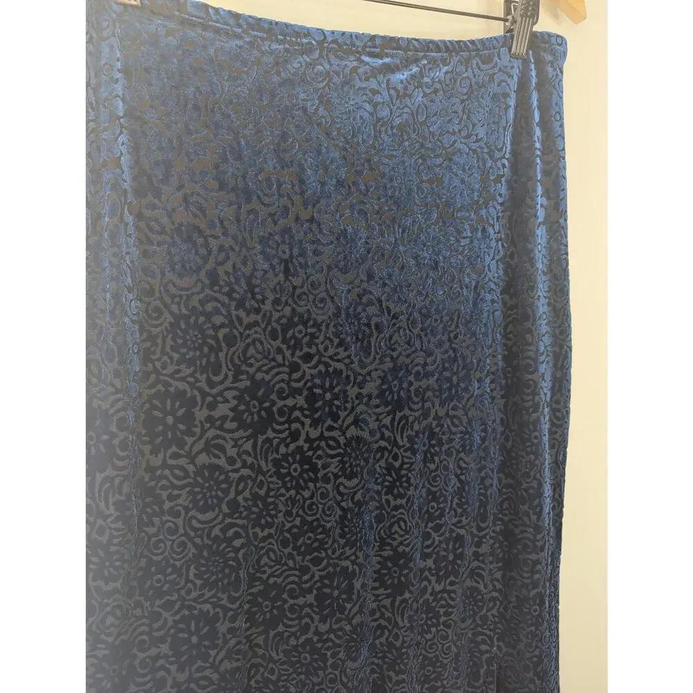 Y2K Goth Dark Fairy Grunge Whimsigoth Velvet Burnout Damask Maxi Skirt